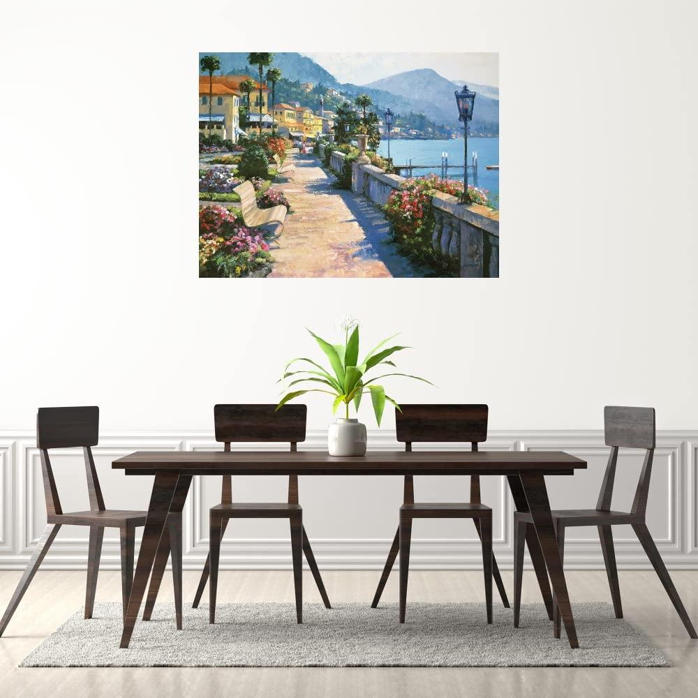 Fine Art Canvas Fine Art Canvas Bellagio Promenade Canvas Print by Artist Behrens International Group, Inc. for Living Room, Bedroom, Bathroom, Kitchen, Office, Bar, Dining & Guest Room - Ready to Hang - 43"W x 32"H