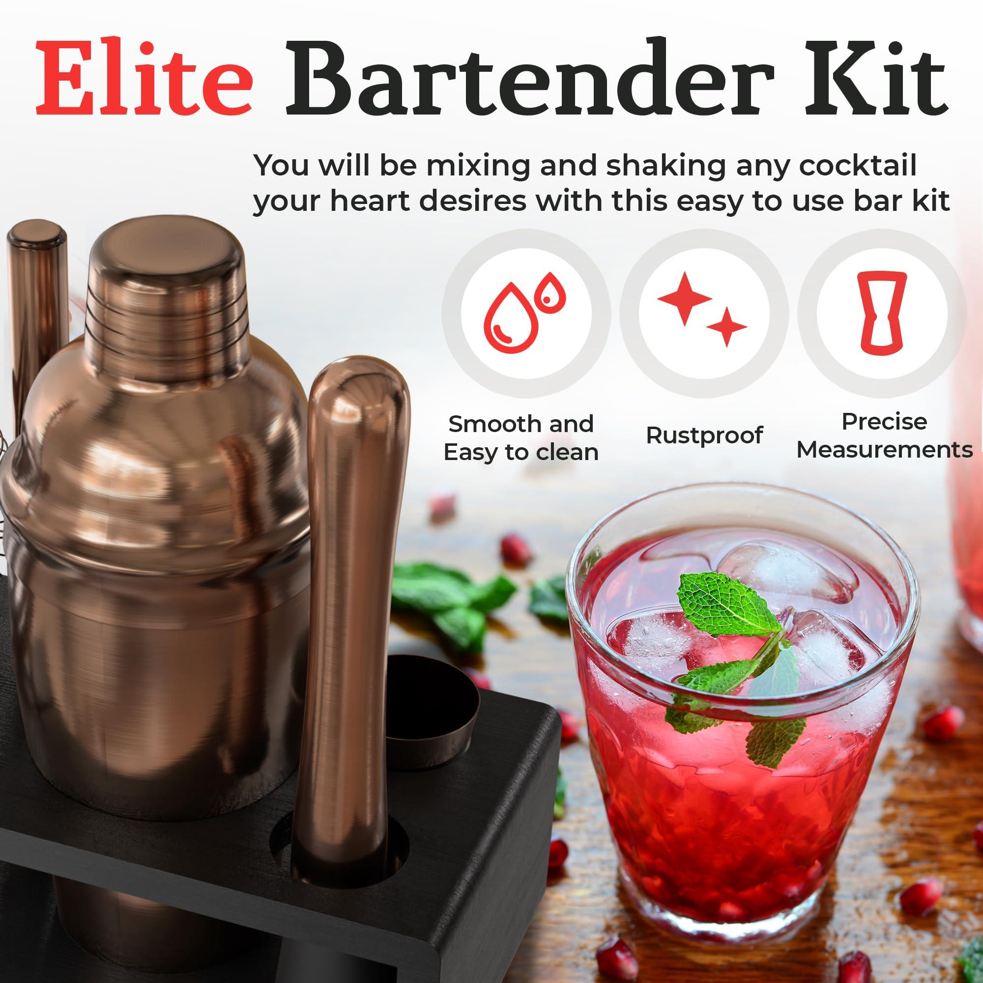 Highball & Chaser Highball & Chaser Cocktail Shaker Set: Bartender Kit for Home Bar Mixology Cocktail Bar Set Plus E-Book with 30 Recipes