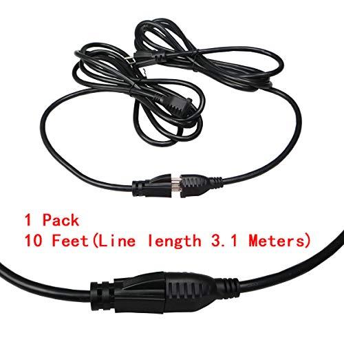 Retafe 10Feet Outdoor Extension Cord,105 Temperature Resistant 15Amp Big Plug Anti-Load 14AWG 3 Prong Heavy Duty Tools Equipment Power Extension Cord (3.1Meters,Black)