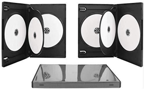Square Deal Recordings & Supplies SquareDealOnline - DV4R14WTBK - DVD Case - 4 Disc - Black (5-Pack)