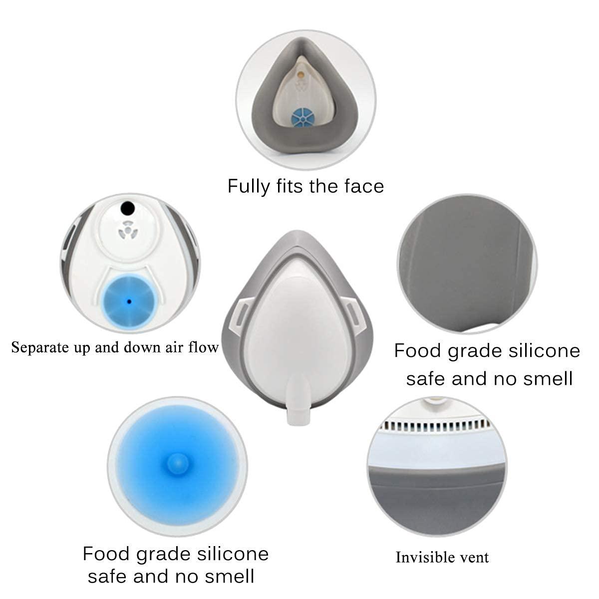 N\W Personal Wearable Electrical Air Purifying Mask with Fan HEPA Filter, air purifying mask powered air purifying respirator, Molipow