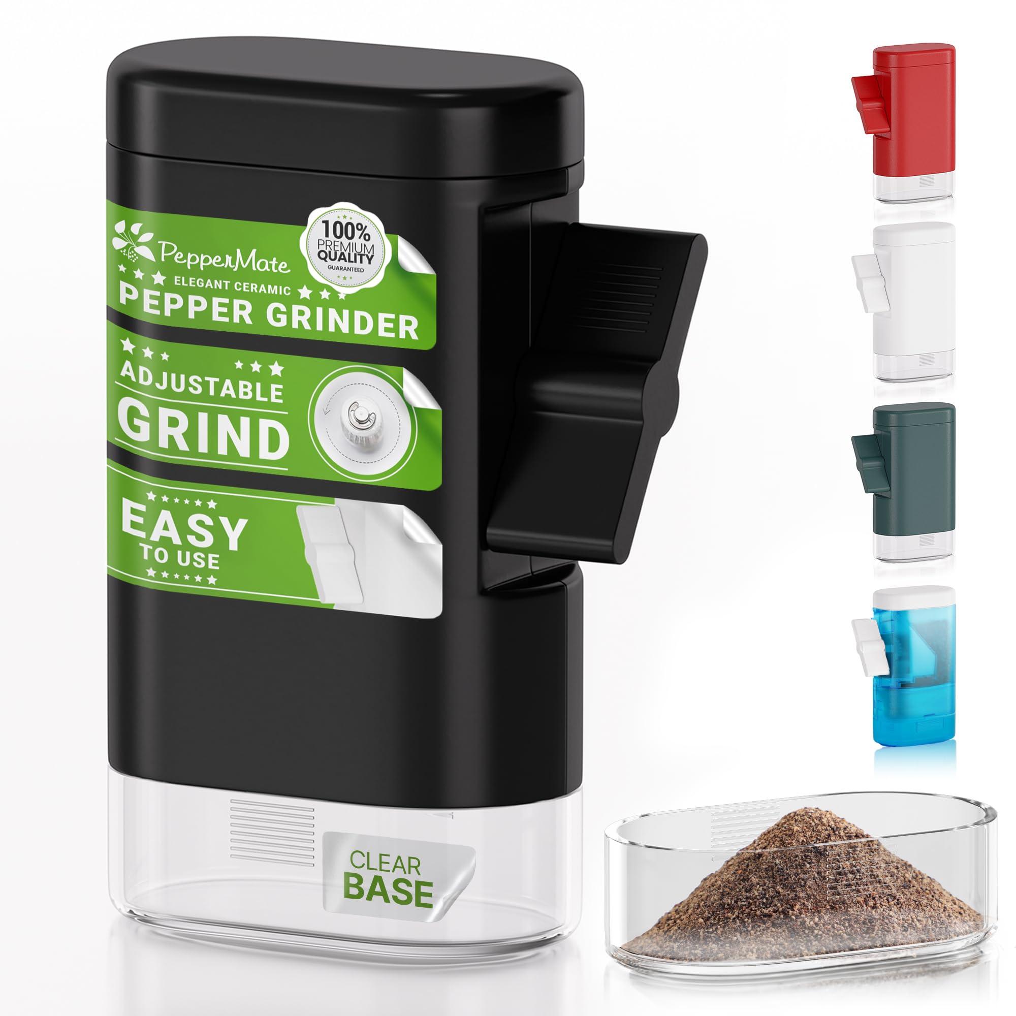 PepperMate PepperMate Traditional Black Pepper Grinder Mill - Manual, High-Efficiency Salt and Pepper Grinder Set - Durable, Adjustable Coarseness Pepper Mill Grinder - Easy to Use