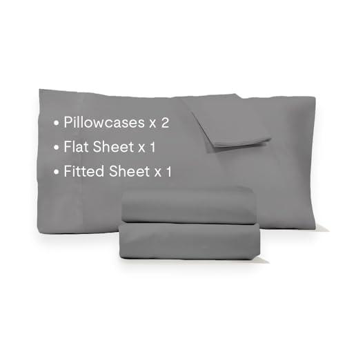 Jennifer Adams Jennifer Adams Lux Collection Sheet Set, 4-Piece Microfiber Sheets & Pillowcases - Ultra-Soft, Breathable and Wrinkle-Resistant for Full Size Bed (Full, Graphite)