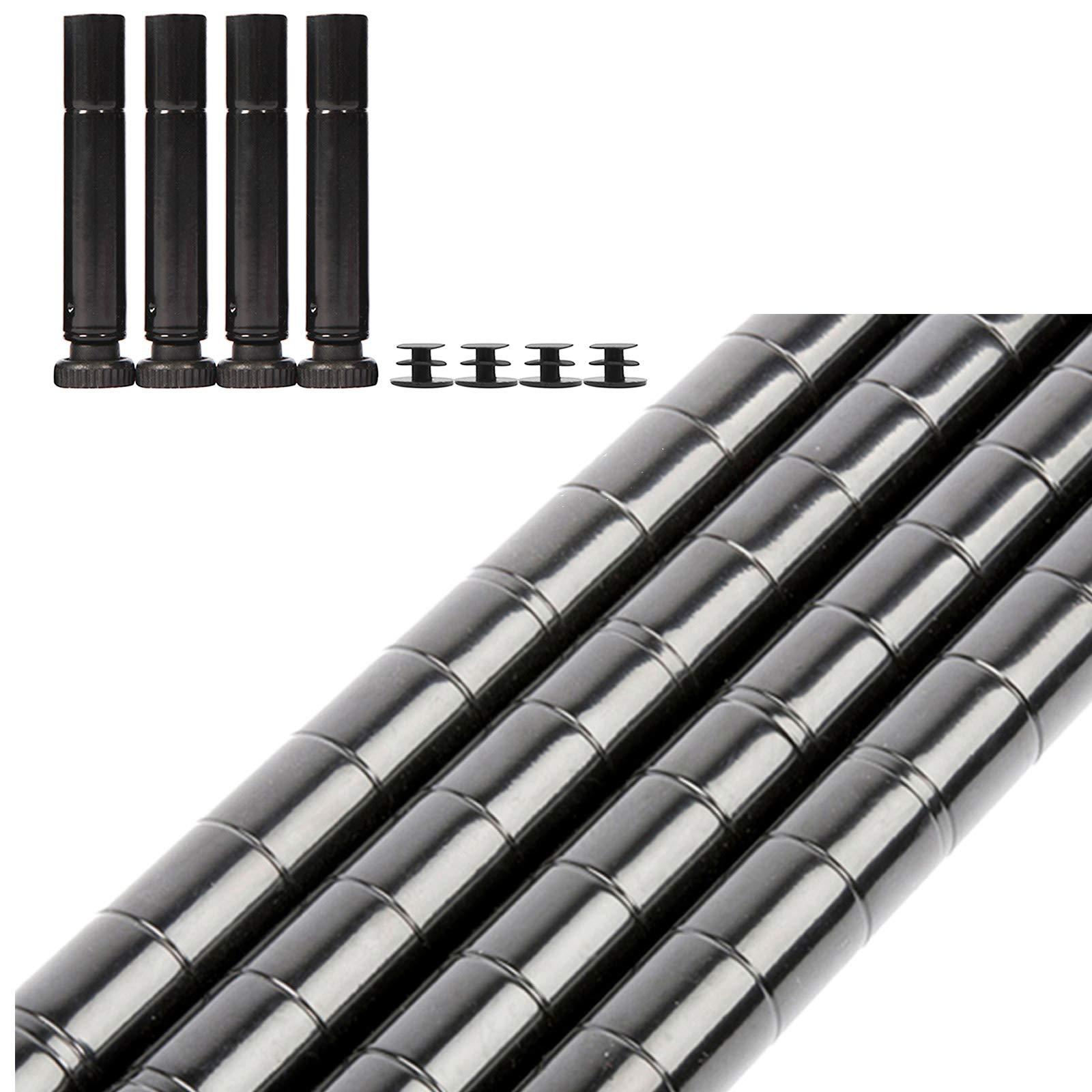 NAICKUC NAICKUC 5-Tier Storage Shelf Wire Shelving Unit Free Standing Rack Organization DIY Adjustable Height, Black,21.6" W x 11.8" D x 59" H