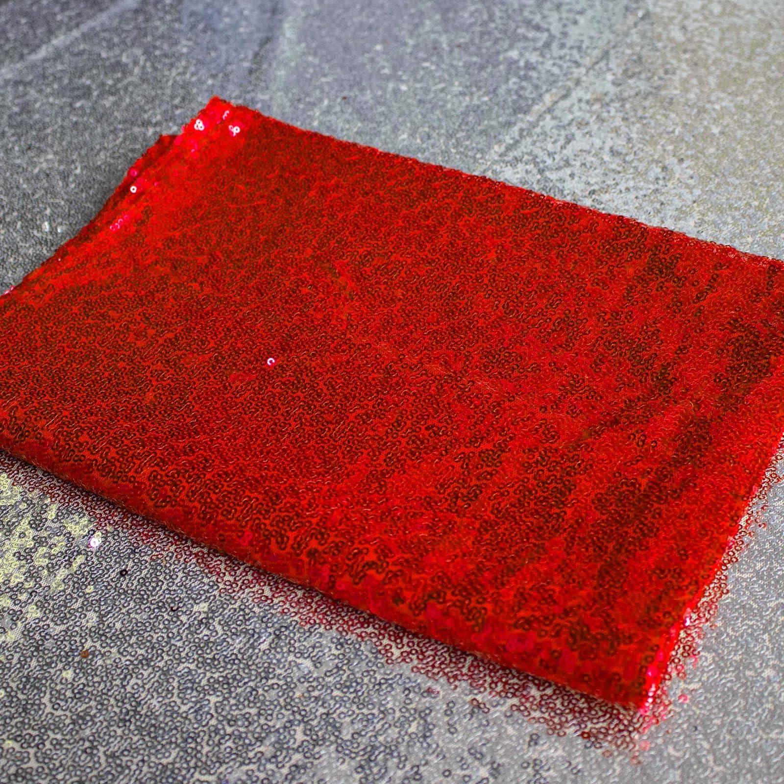 JYFLZQ JYFLZQ Red Sequin Table Runner 12\"x72\" Pack of 10 Glitter Sequin Table Linens Runner Sparkly Sequin Runners for Table Wedding Birthday Party Decorations