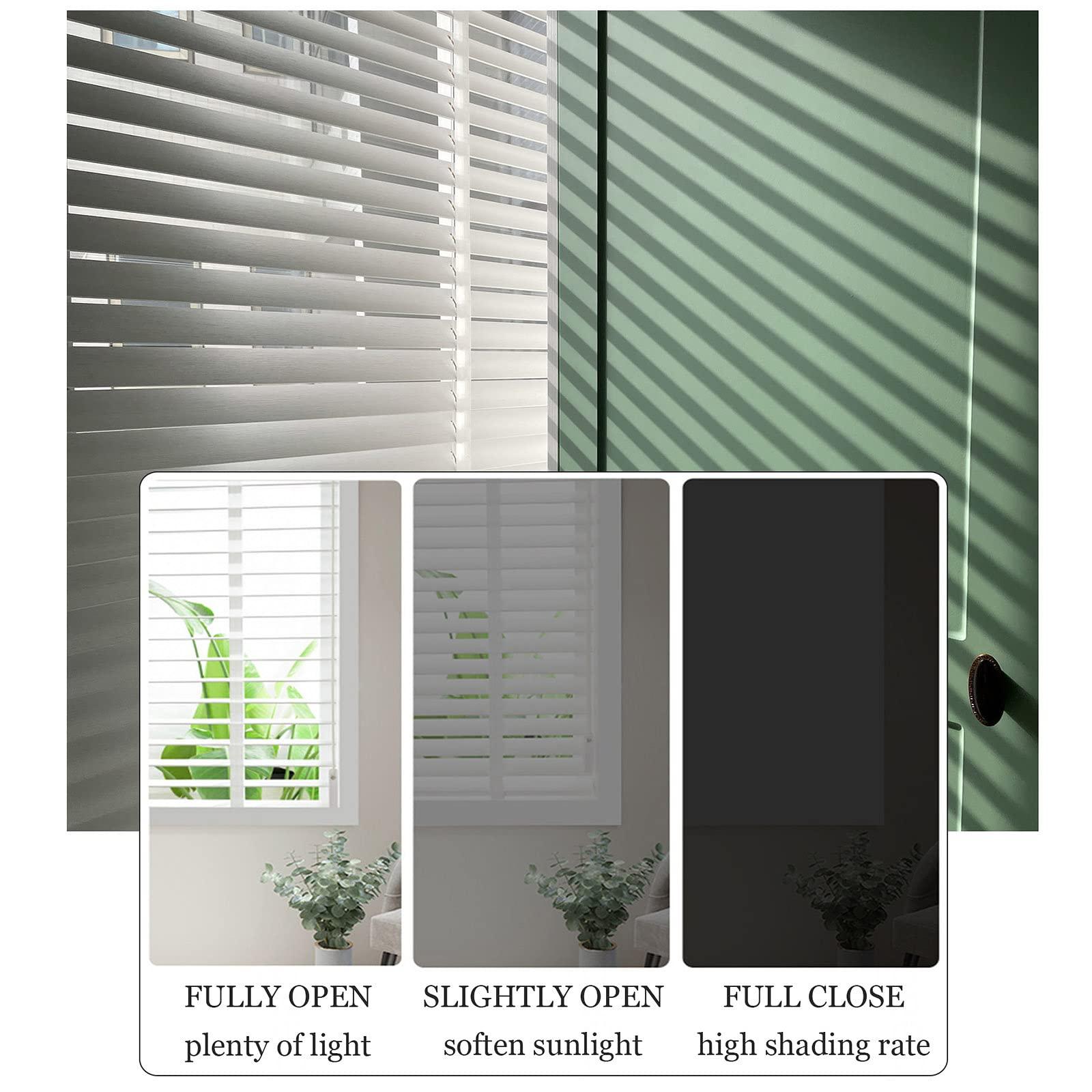 Xrdbfd Xrdbfd Blackout Venetian Blinds, Solid Wood Window Blinds, White Wooden Venetian Shades, Thermal Insulated Blinds for Home/Office/Living Room,WxH-80x160cm/31.5 * 63in