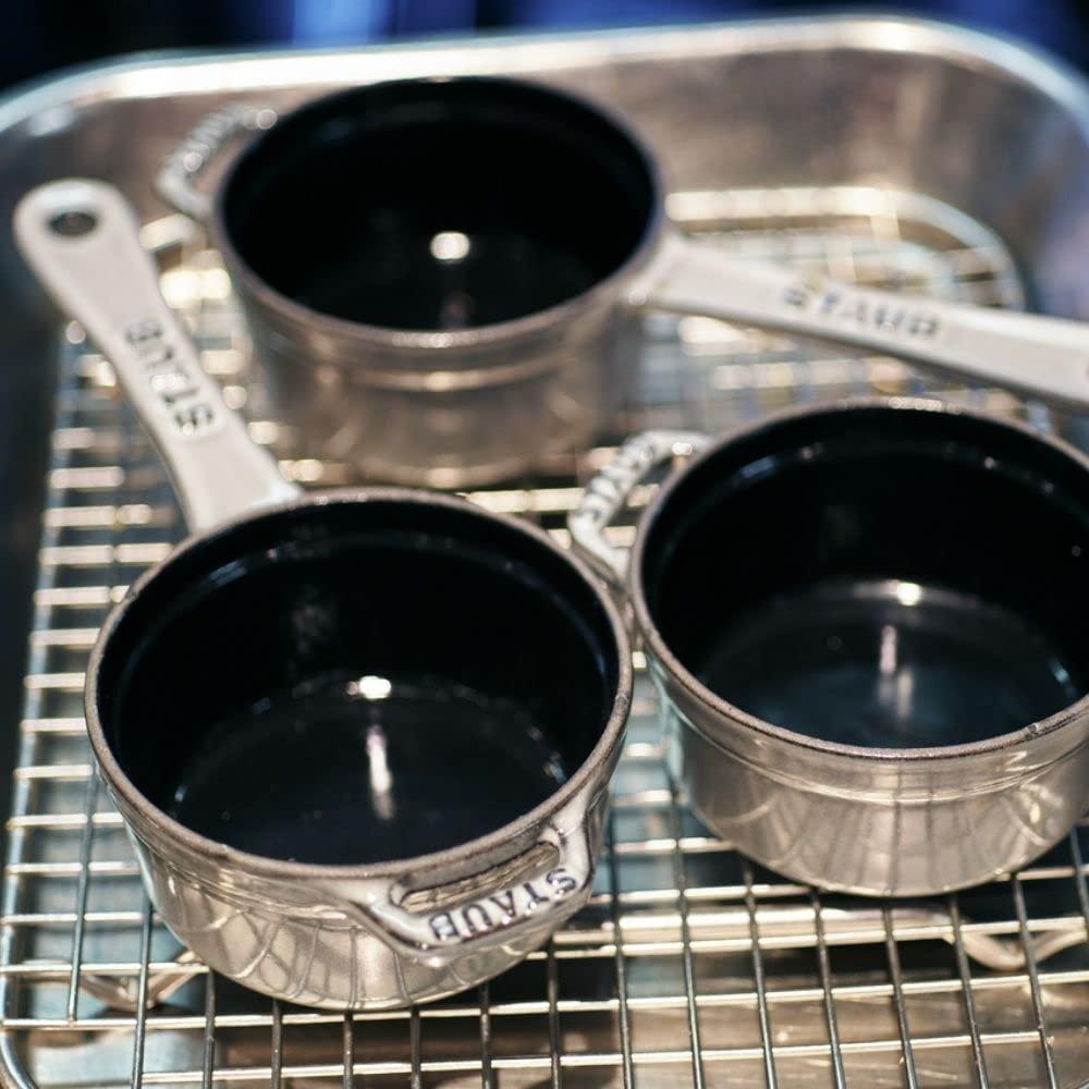 STAUB Staub 1241018 Mini Cast Iron Saucepan, 10 cm, Graphite Grey