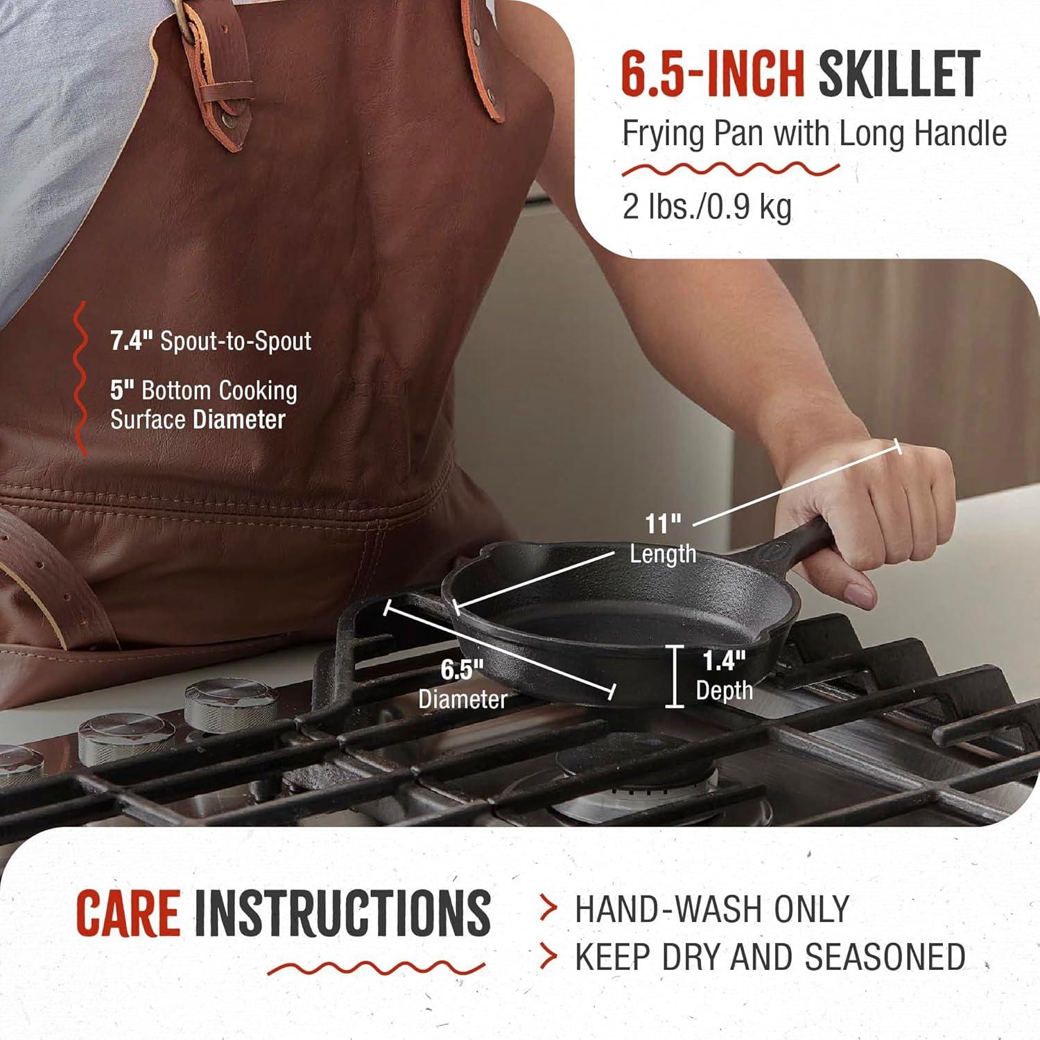 Victoria Victoria 6.5 Inch Mini Cast Iron Skillet. Small Frying Pan,Seasoned with 100% Kosher Certified Non-GMO Flaxseed Oil (SKL-206)