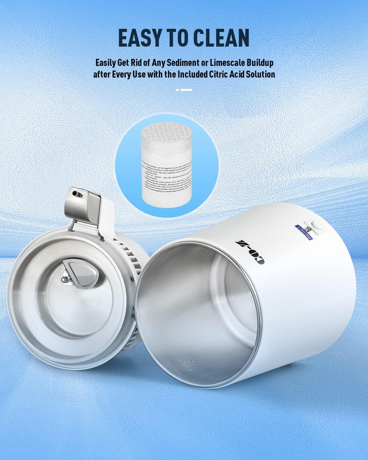 CO-Z CO-Z 1.1 Gallon Water Distiller with Handle, 750W Countertop Home 4L Distilled Clean Water Maker Office Countertop Distiller Water Making Machine, Distill Distilling Water Purifier Distillers