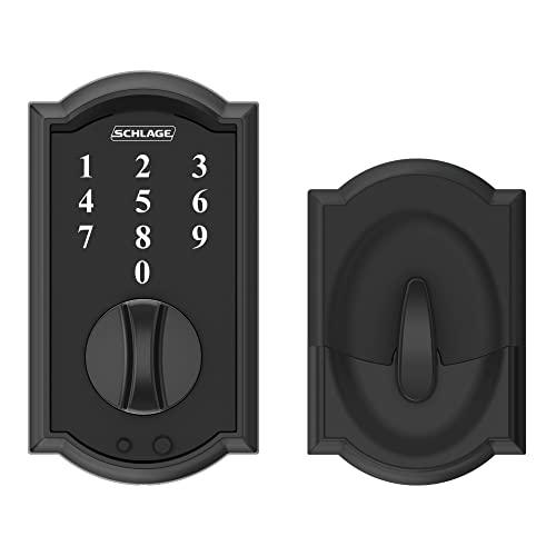 SCHLAGE Schlage BE375 CAM 622 Touch Camelot Deadbolt, Electronic Keyless Entry Lock, Matte Black