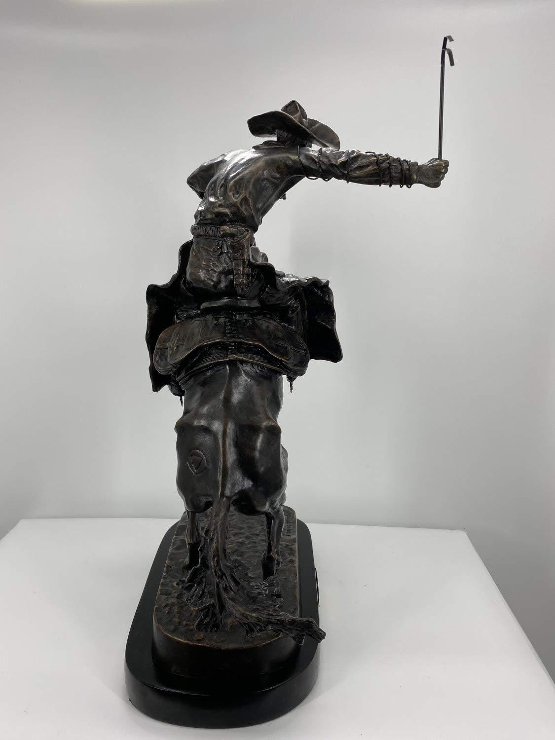 LIFETIME INTERNATIONAL INC LIFETIME INTERNATIONAL INC American Handmade Bronze Sculpture Statue Bronco Buster By Frederic Remington Regular Size 24" Inches Tall