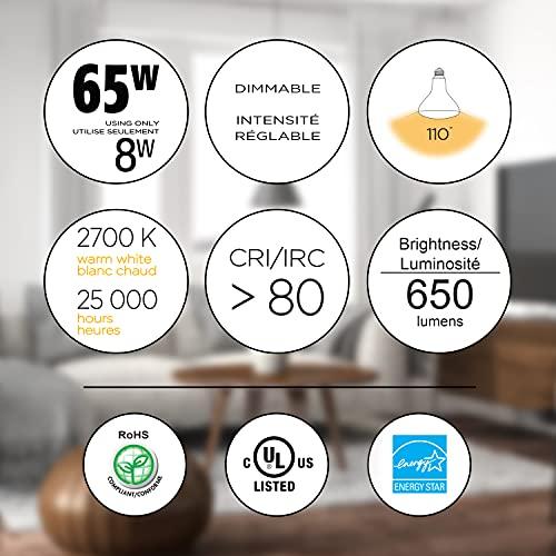 Luminus Luminus PLYC5294 BR30-8W (65W) 650 Lumens Warm White 2700k Dimmable LED Light Bulb-16 Pack