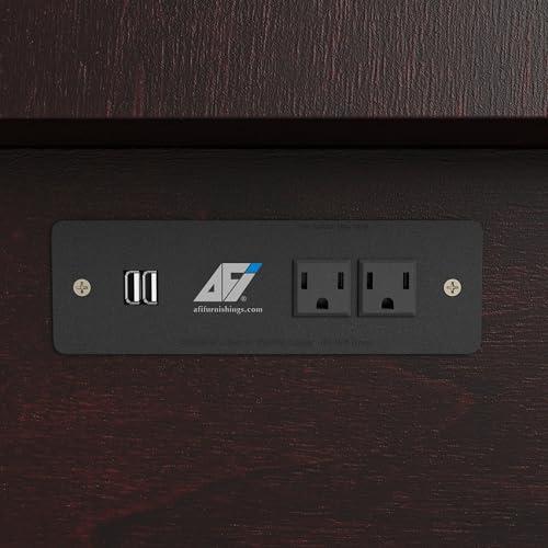 AFI AFI, Chelsea Mid-Century Modern Queen Solid Wood Murphy Bed Chest with Mattress in Espresso