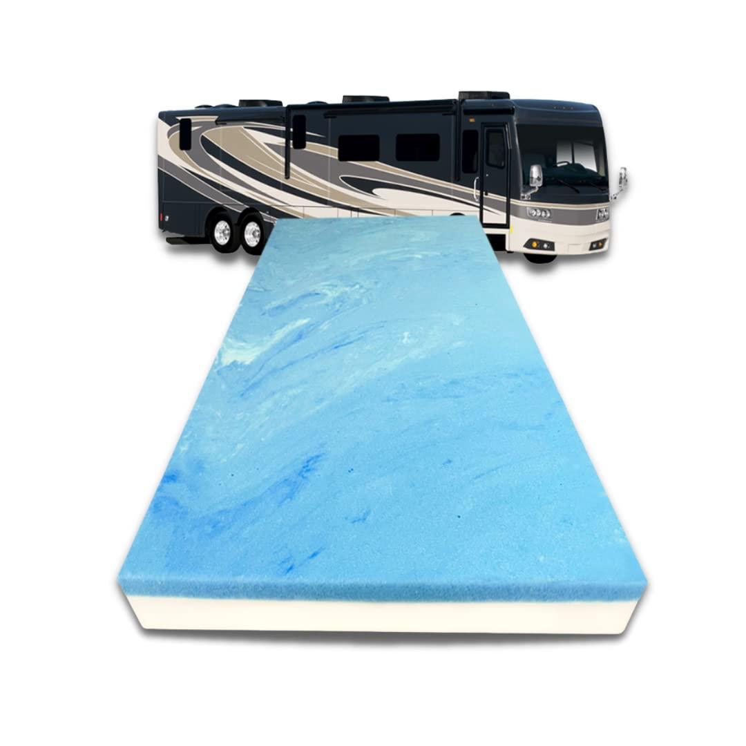 FoamRush FoamRush 4-Inch Bunk (34\" x 75\") Cooling Gel Memory Foam RV Mattress Replacement, Medium Firm, Comfort, Pressure Relief Support, Made in USA, Travel Camper Trailer Truck, Cover Not Included