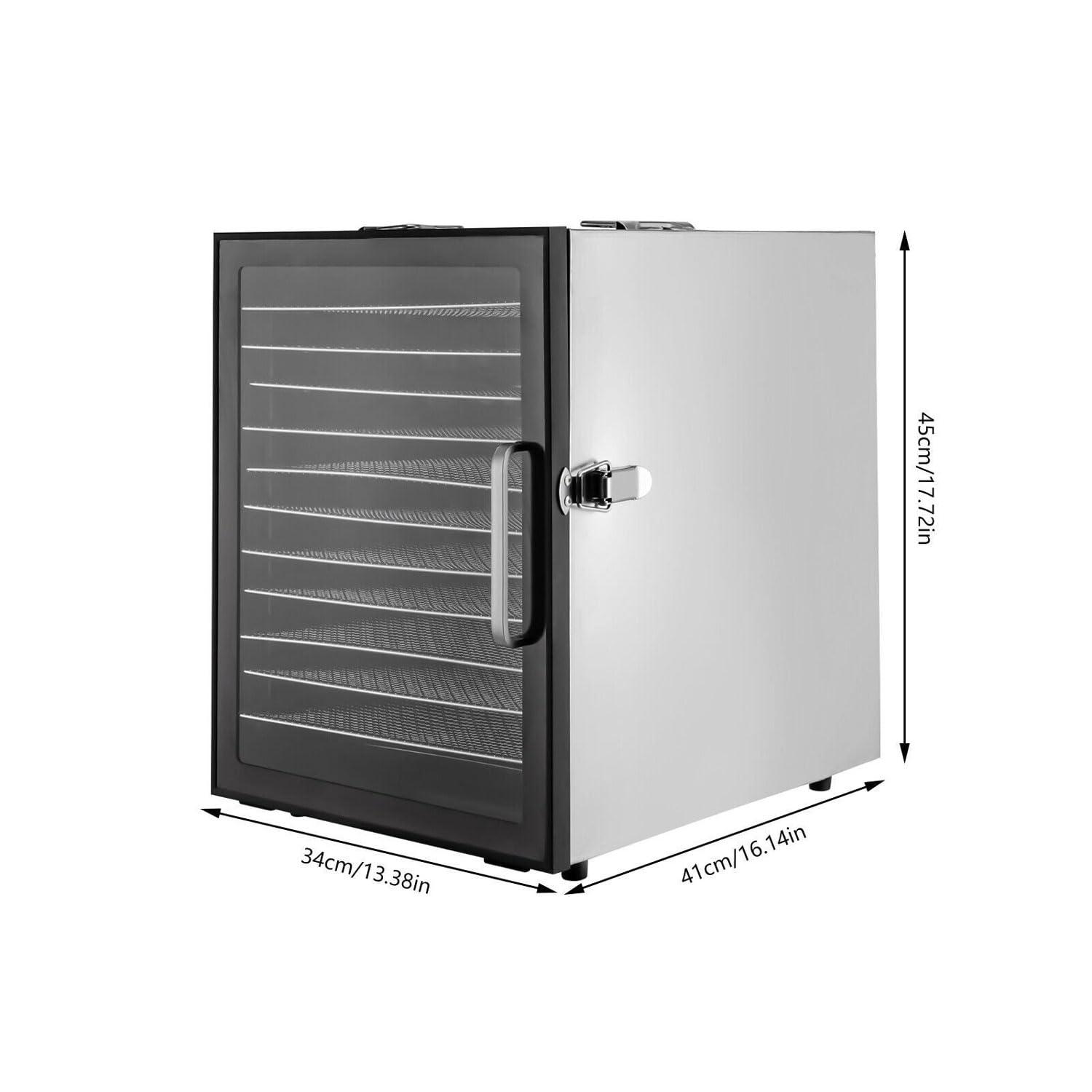 BDJSN Electric Food Dehydrator, 12 Trays Stainless Steel Fruit Dryer Machine, Large Capacity Adjustable Timer & Temperature Vegetables Preserver Machine for Jerky, Fruit, Meat, Veggies