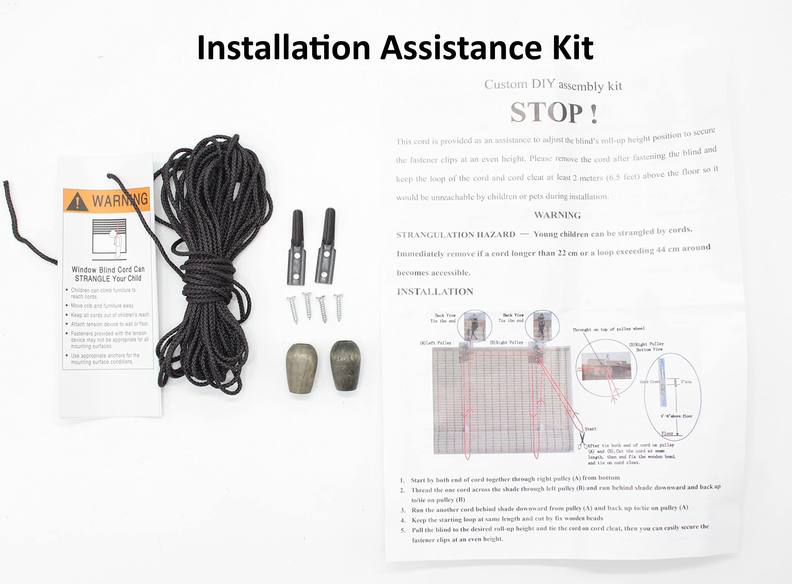 Seta Direct Seta Direct, Brown Cordless Bamboo Slat Roll Up Blind with Privacy Backer Liner - 60-Inch Wide by 72-Inch Long