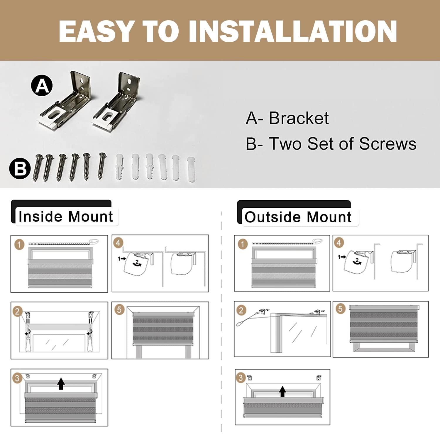 JOIMAR Zebra Roller Shades, Zebra Blinds for Windows,Custom Size Cordless Blackout Zebra Blinds,Dual Layer,Privacy Light Control for Day and Night,Window Blinds for Room,Office,Black,68 1/2" W x 72" H