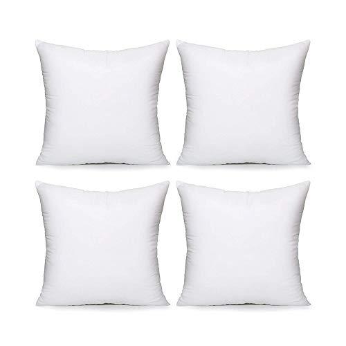 Acanva Acanva Throw Pillow Inserts, Euro Sham Form Stuffer with Premium Polyester Micro Fiber, Decorative for Bed, Couch and Sofa, White, 4 Count (Pack of 1)