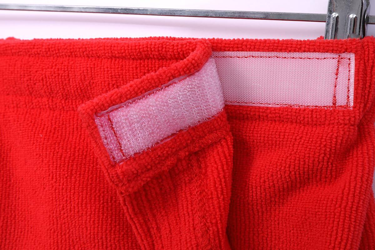 BY LORA BY LORA Womens Spa Wrap Towels, Bath Towel Wrap Microfiber with Pocket Quick Dry Body Shower Wrap - One Size, Red