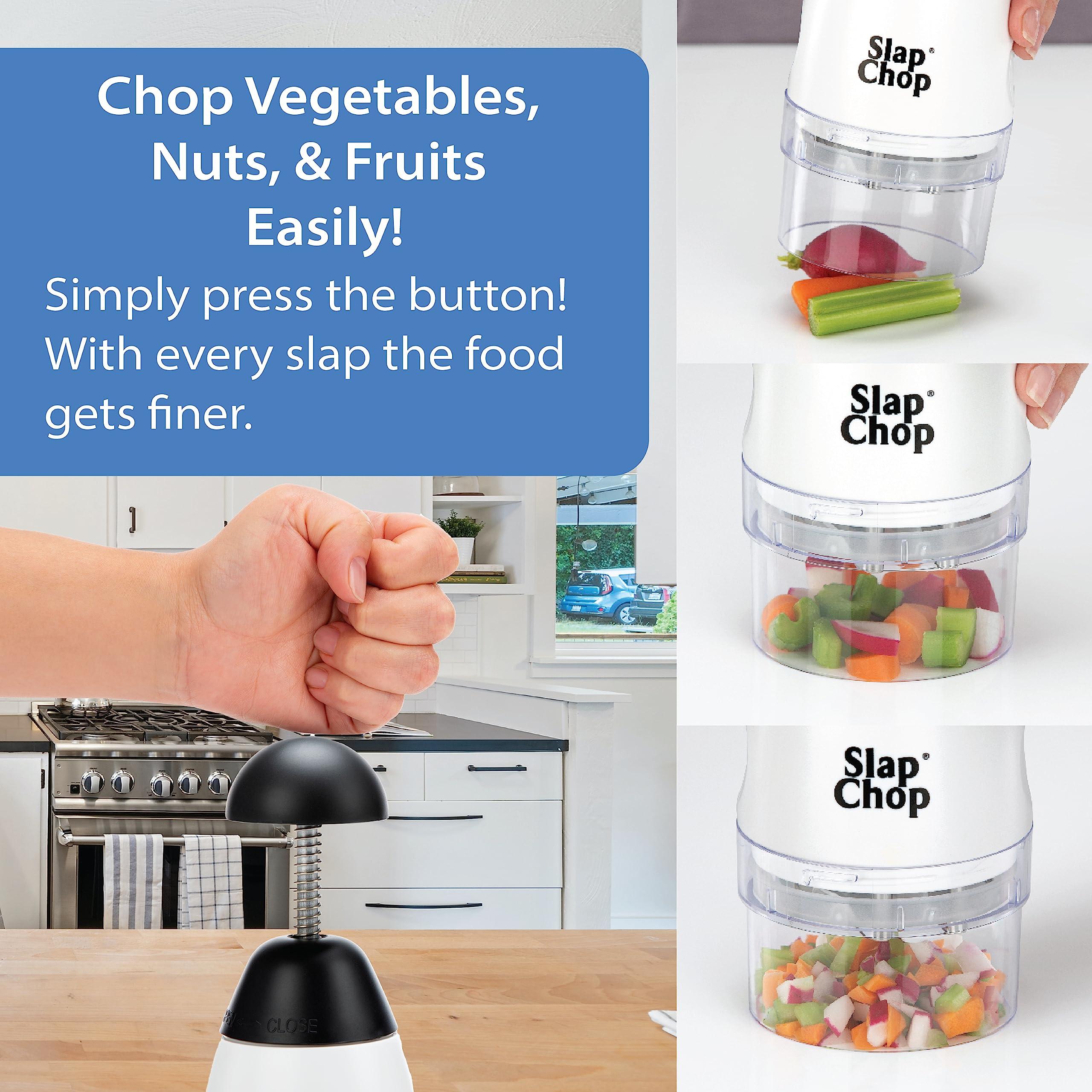 Slap Chop Original Slap Chop Slicer Chopper with Stainless Steel Blades & Butterfly Opening for Easy Cleaning - Vegetable Chopper Gadget - Mini Chopper for Salads - Kitchen Accessory