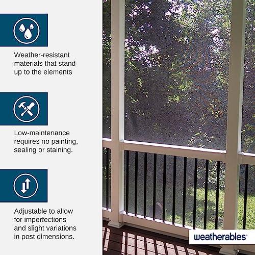 WEATHERABLES Weatherables 6x6 Vinyl Post Wrap Weatherproof Premium Outdoor Vinyl Porch Post Wrap with Fluted Design for Quickly Refreshing Existing Deck, Patio, and Porch Posts (6\"x6\"x102\", White)