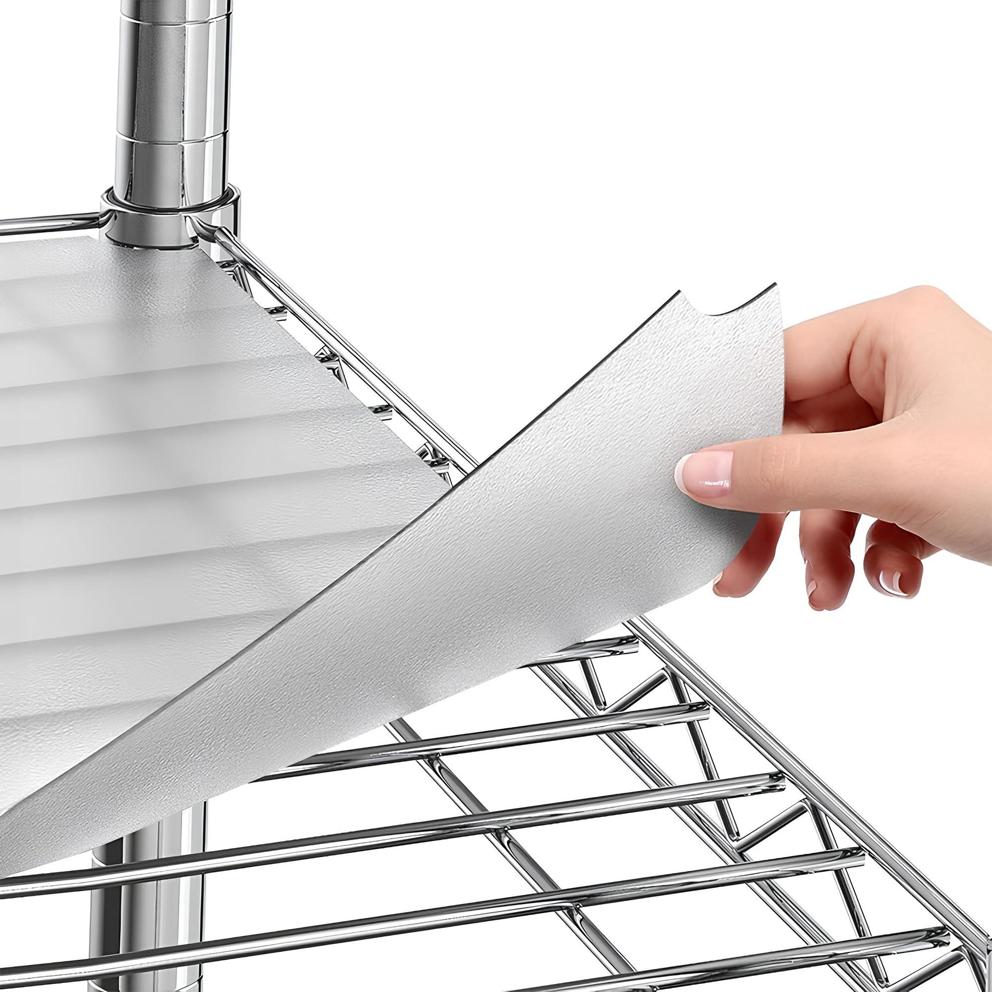Sterling Shelf Liners Shelf Liners for Wire Shelf System - Set of 4 in Clear - 24 x 48 inch - Plastic Wire Shelving Shelf Mats