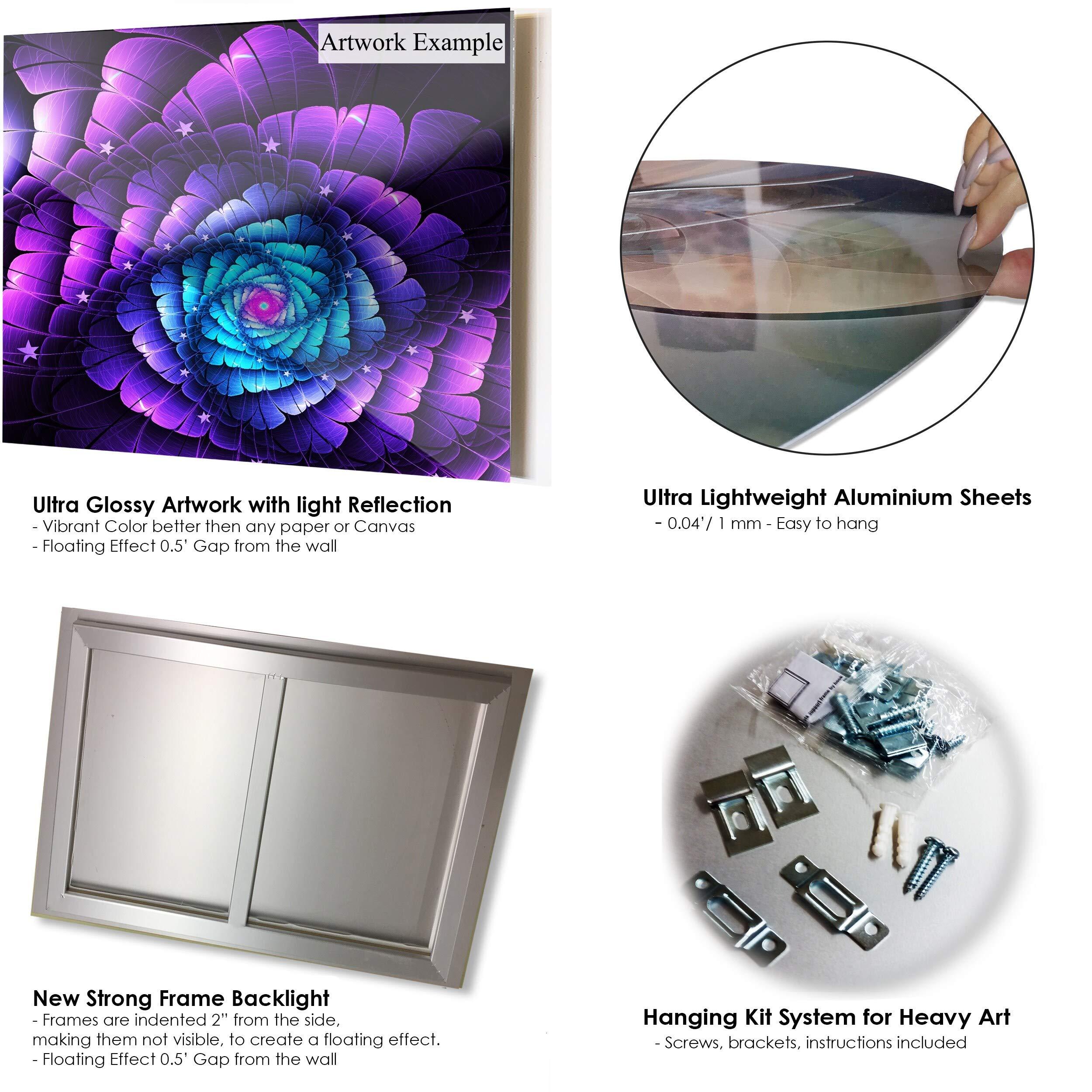 Design Art Design Art Singapore Skyline View Panorama Cityscape Metal Wall Art, 30\'\' H x 40\'\' W x 1\'\' D 1P, Black/White