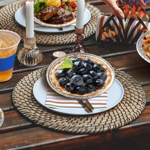 Fit Meal Prep Fit Meal Prep 100 Pack 5 Aluminum Foil Pie Pans, 5 inch Disposable Aluminum Baking Pie Pan, Deep Foil To Go Food Storage Containers Freezer Safe for Catering, Packaging