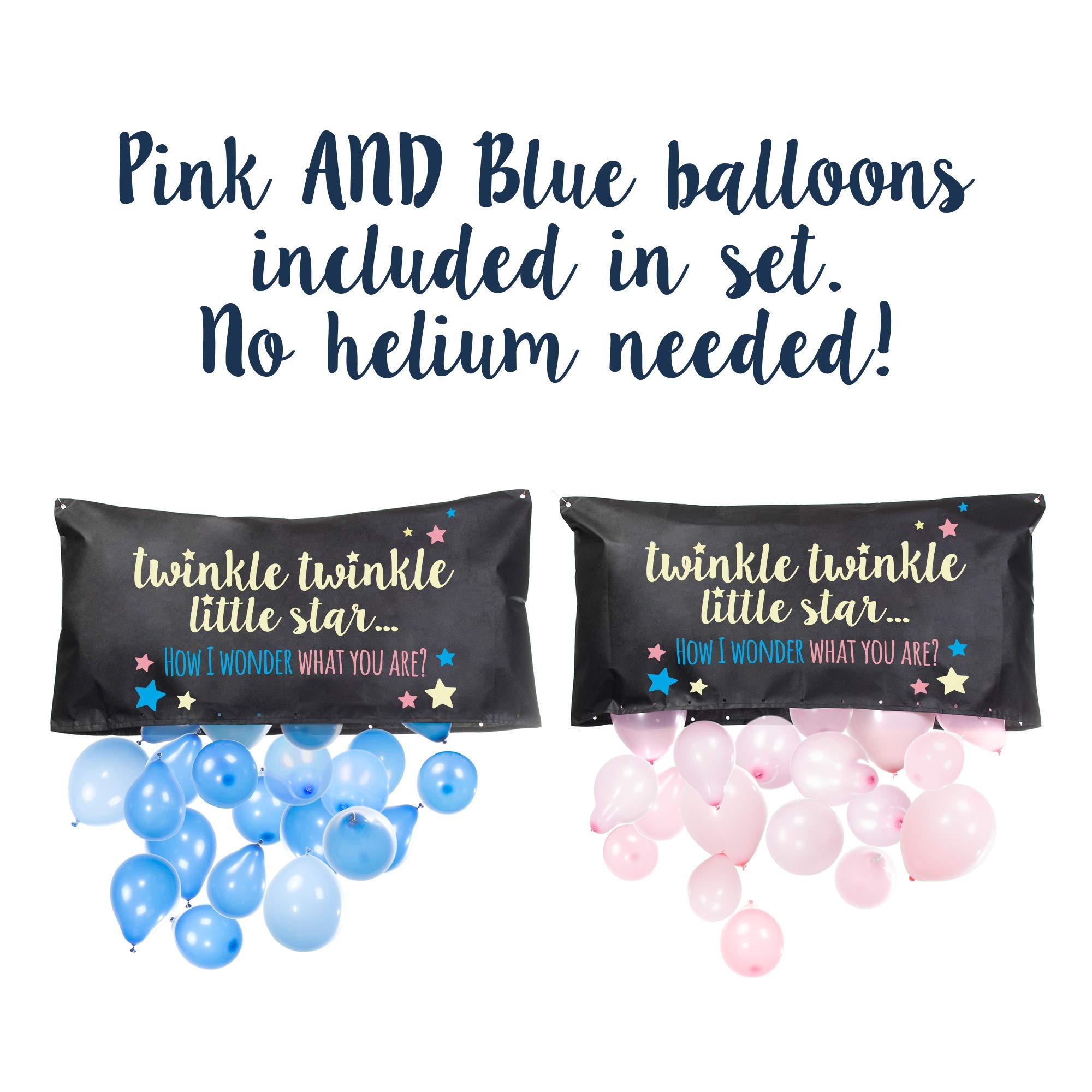 Pop Fizz Designs Gender Reveal Balloon Drop Bag | Twinkle, Twinkle Little Star