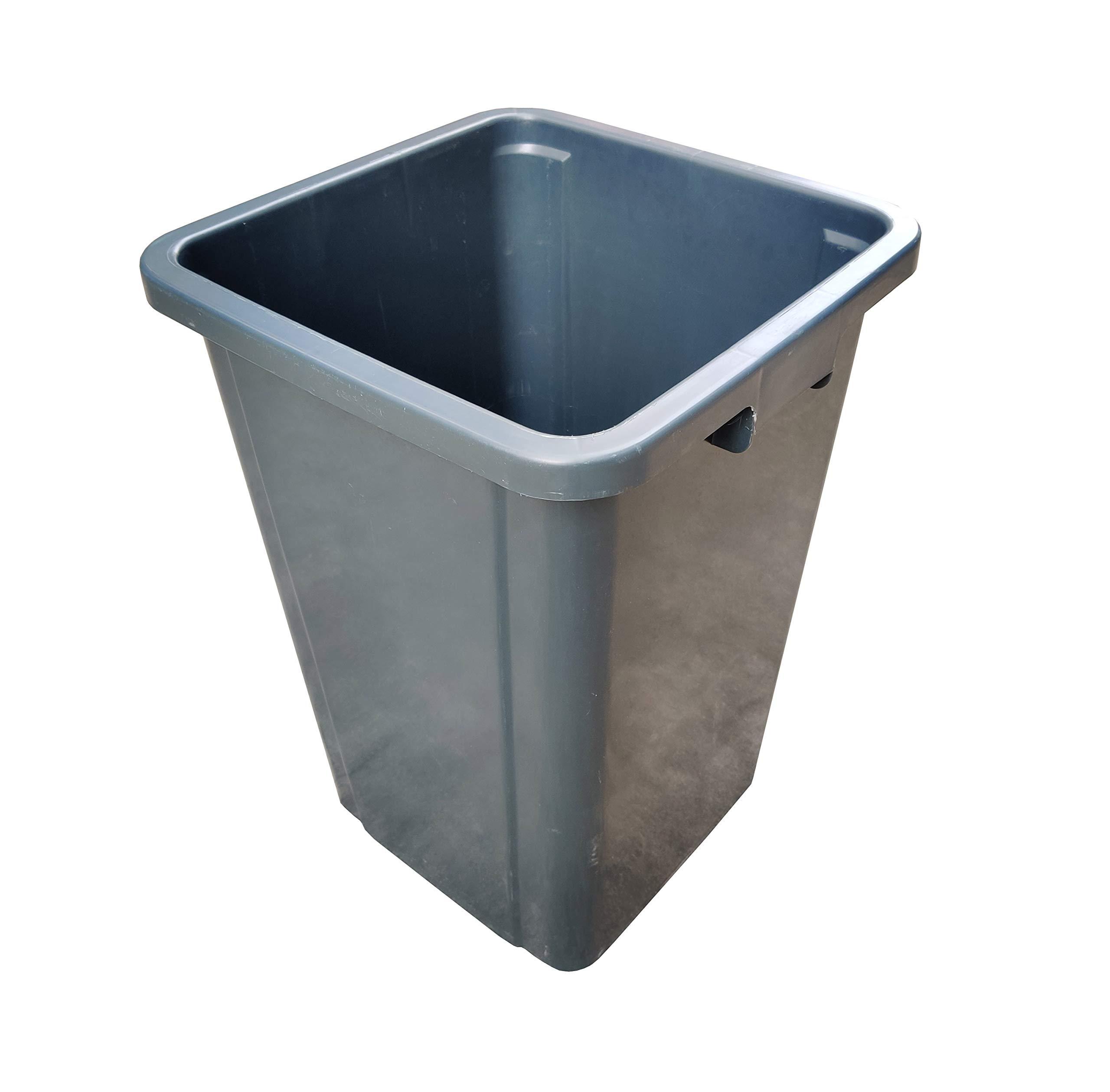 FixtureDisplays FixtureDisplays 26 Gallon Square Grey Trash Can Garbage Waste Bin Container Heavy Duty Receptacle 19.3x19.3x26 SKU 15052-NF