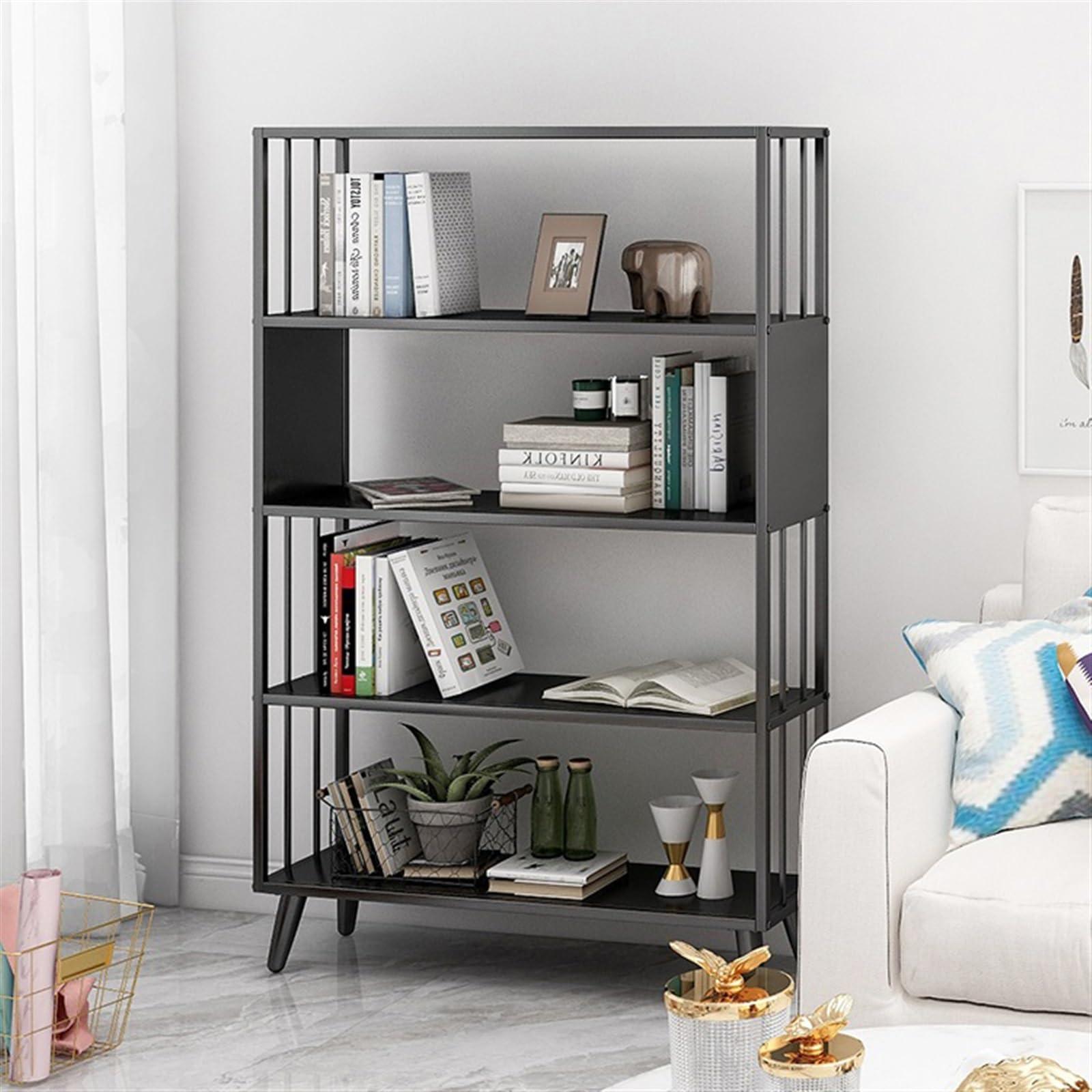 YUXING1205 YUXING1205 Bookcases Simple Iron Bookshelf Storage Rack Floor-to-Ceiling Multi-Layer Storage Storage Shelf Office Bookcase in Living Room and Bedroom Bookshelf Bookcase(60cm)