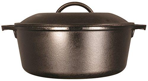 Lodge Lodge L8DOLKPLT Cast Iron Dutch Oven with Dual Handles, Pre-Seasoned, 5-Quart
