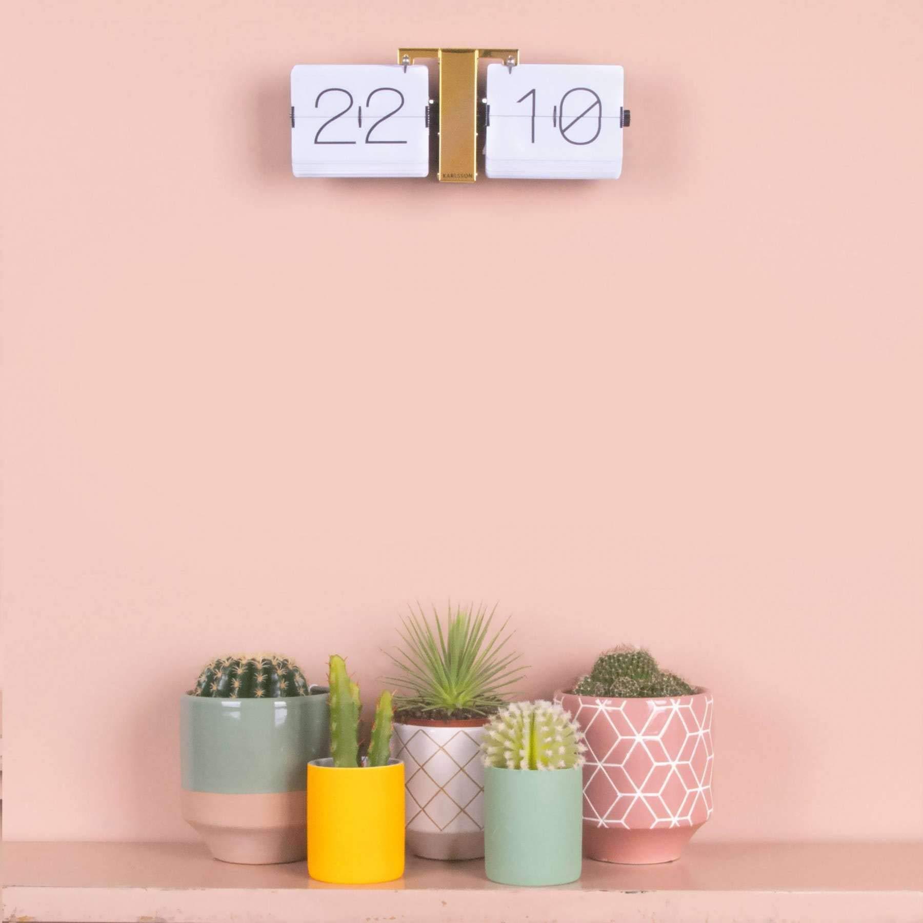 Karlsson Karlsson Flip Clock No Case White, Brass Stand, Steel, 8.5 x 36 x 14 cm