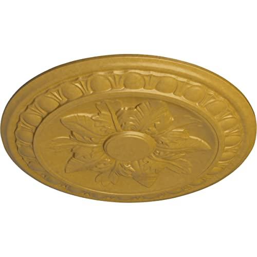 Ekena Millwork Ekena Millwork CM17EXIGS Exeter Ceiling Medallion, 17 3/4\"OD x 1 1/8\"P (Fits Canopies up to 3 1/8\"), Hand-Painted Iridescent Gold