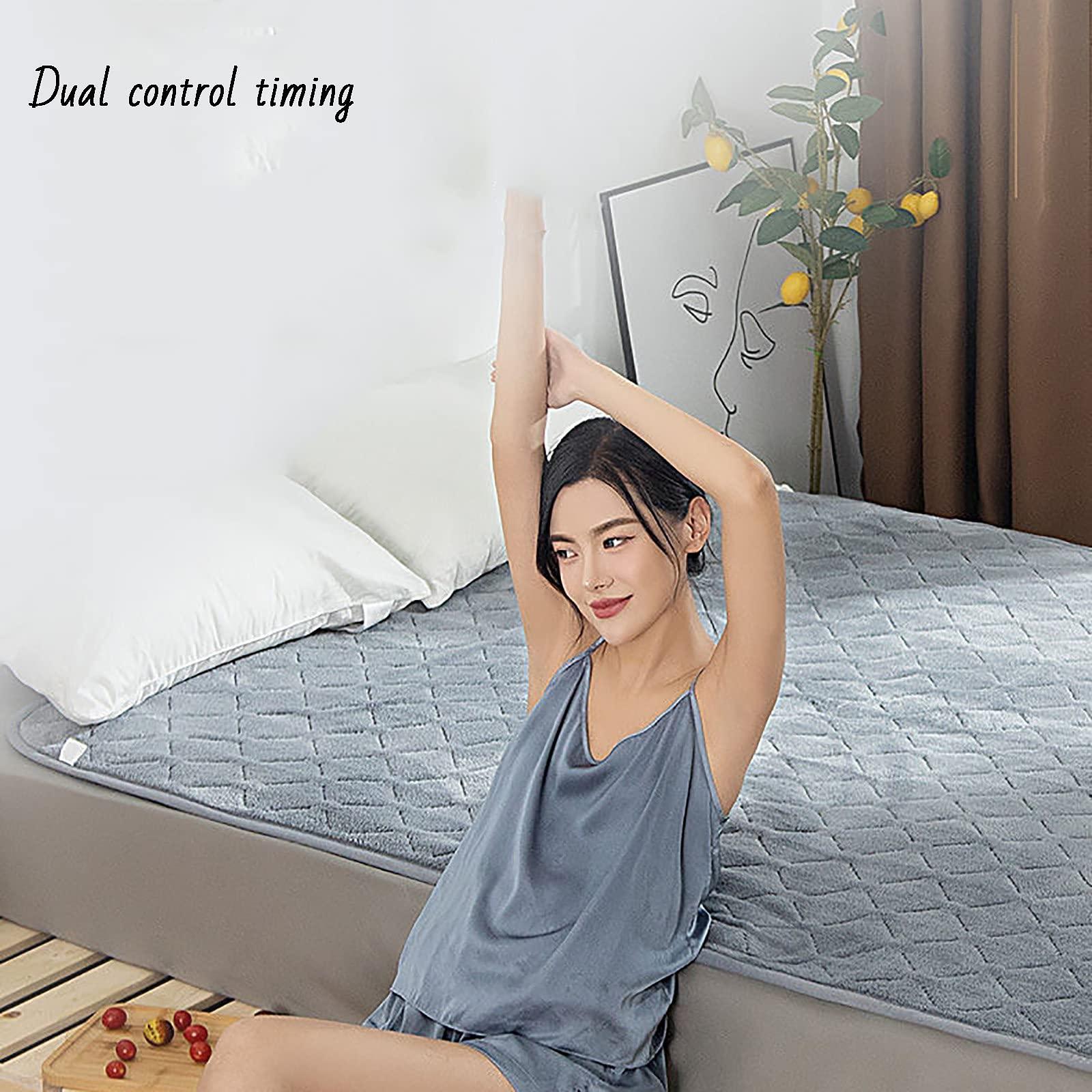 Generic Electric Blanket, Heated Single Fitted Underblanket with 4 Comfort Settings 1 x Controller Electric Over Blanket for Double Bed