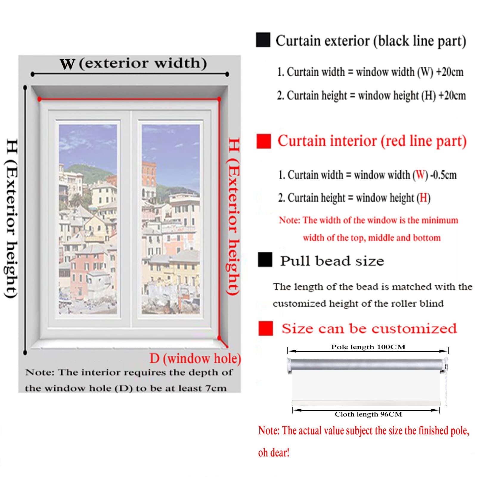 SHUGUANGGUDE Clear Roll Up Blinds Outdoor Garden,Transparent Waterproof Roller,Dust-Proof Windproof PVC Vinyl Plastic Roller Blinds/Curtain,Rainproof Curtain for Bedrooms,Bathroom,70x120cm/27.5x47.2in