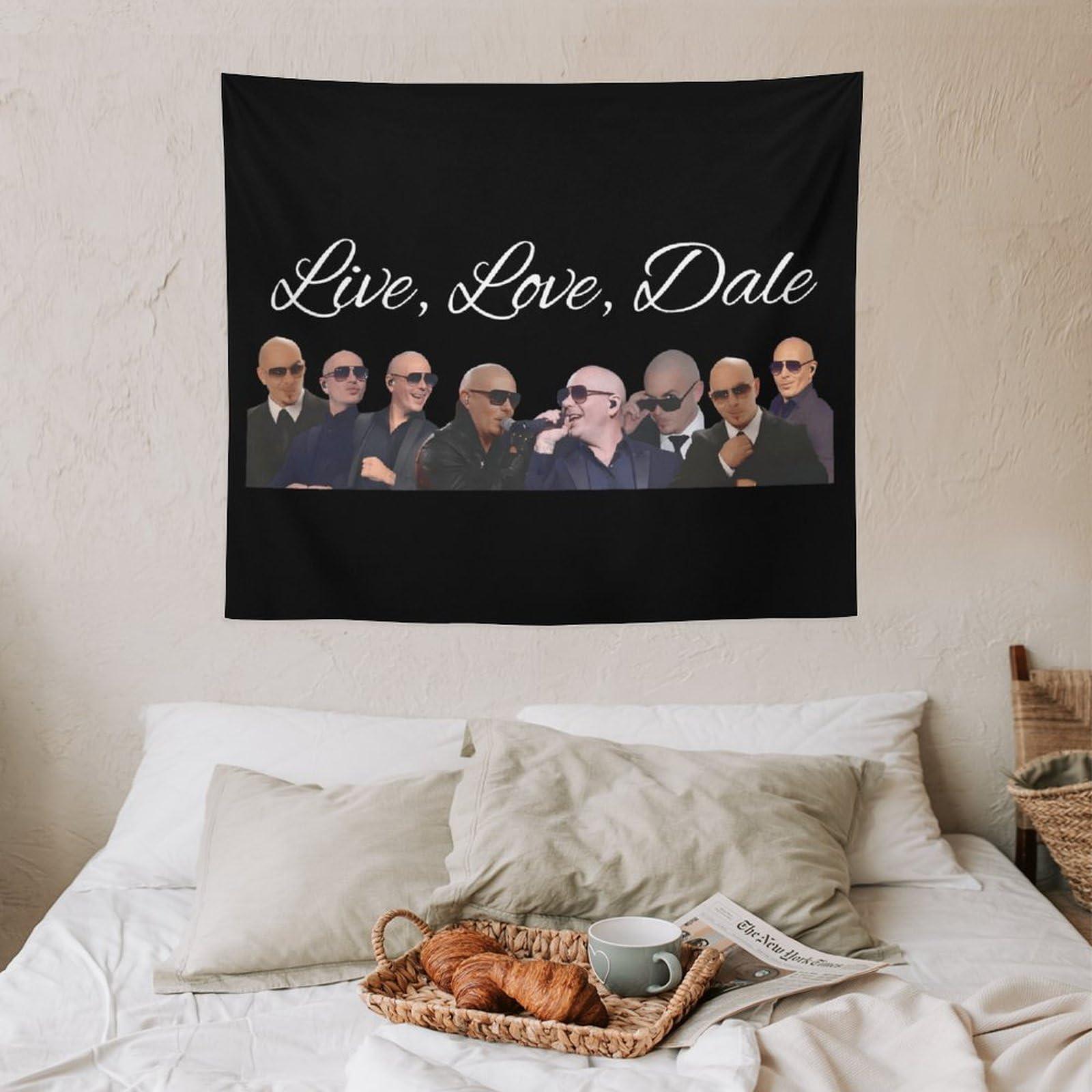 ZPANTAO ZPANTAO Pitbulls Mr Worldwide Tapestry Wall Hanging Pitbulls Mr Worldwide Large Tapestry for Bedroom Aesthetic Tapestries for Living Room Dorm 50\"x60\"