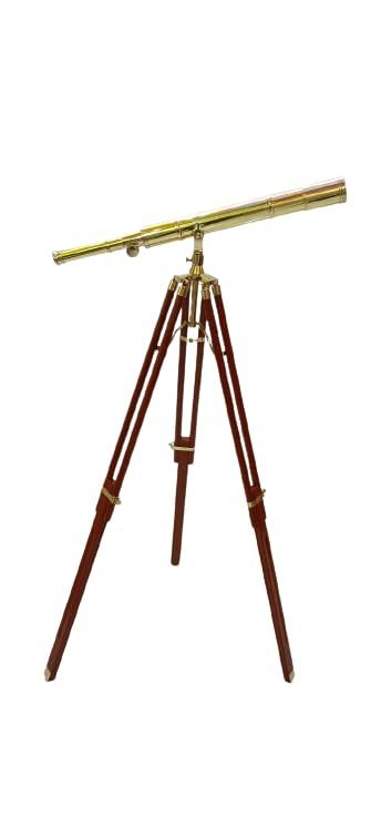 Generic Maritime Brass Antique Designer Telescope Brown Tripod Solid Wood Retro Brass Telescope New Handmade - Antique Collectibles