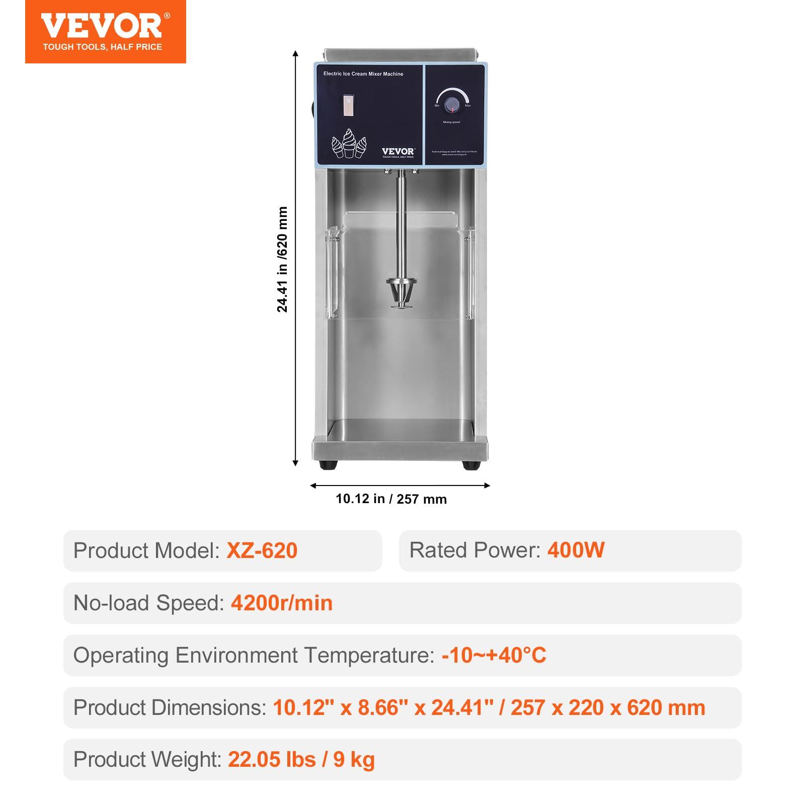VEVOR VEVOR Frozen Yogurt Blending Machine 400W, Stepless Speed AdjustmentYogurt Milkshake Ice Cream Mixing Machine 4200RPM