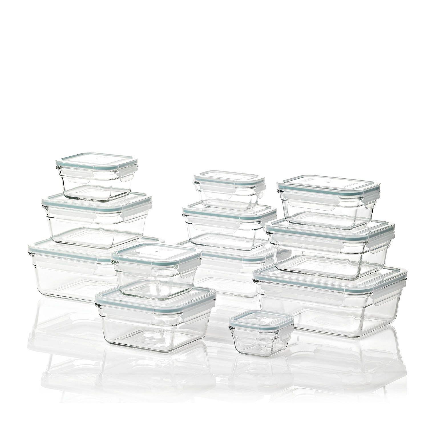 GLASSLOCK GLASSLOCK Air Tight Glass Lunch Container Glass Food Storage Set 24-Piece
