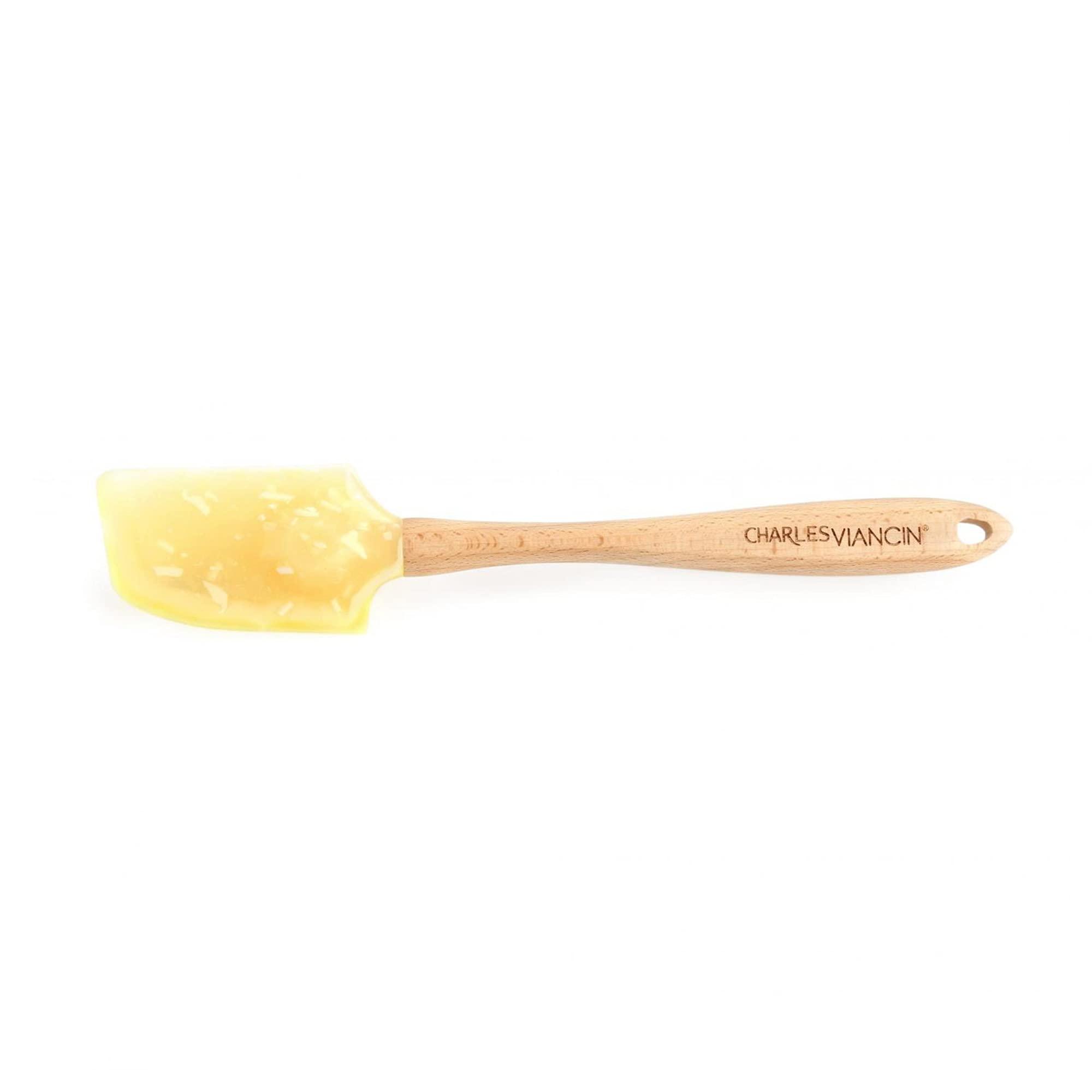 Charles Viancin Charles Viancin - Lemon Leaf Spatula - Durable Wooden Handle, Silicone Head - BPA-Free, Plastic Free, Food-Grade Silicone - Heat Resistant up to 220C / 428F