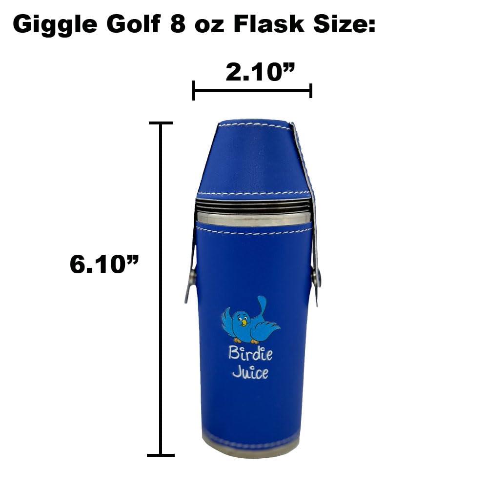 Giggle Golf Giggle Golf Birdie Juice 8 oz Royal Blue Flask With 4 Shot Glasses & 1 Funnel