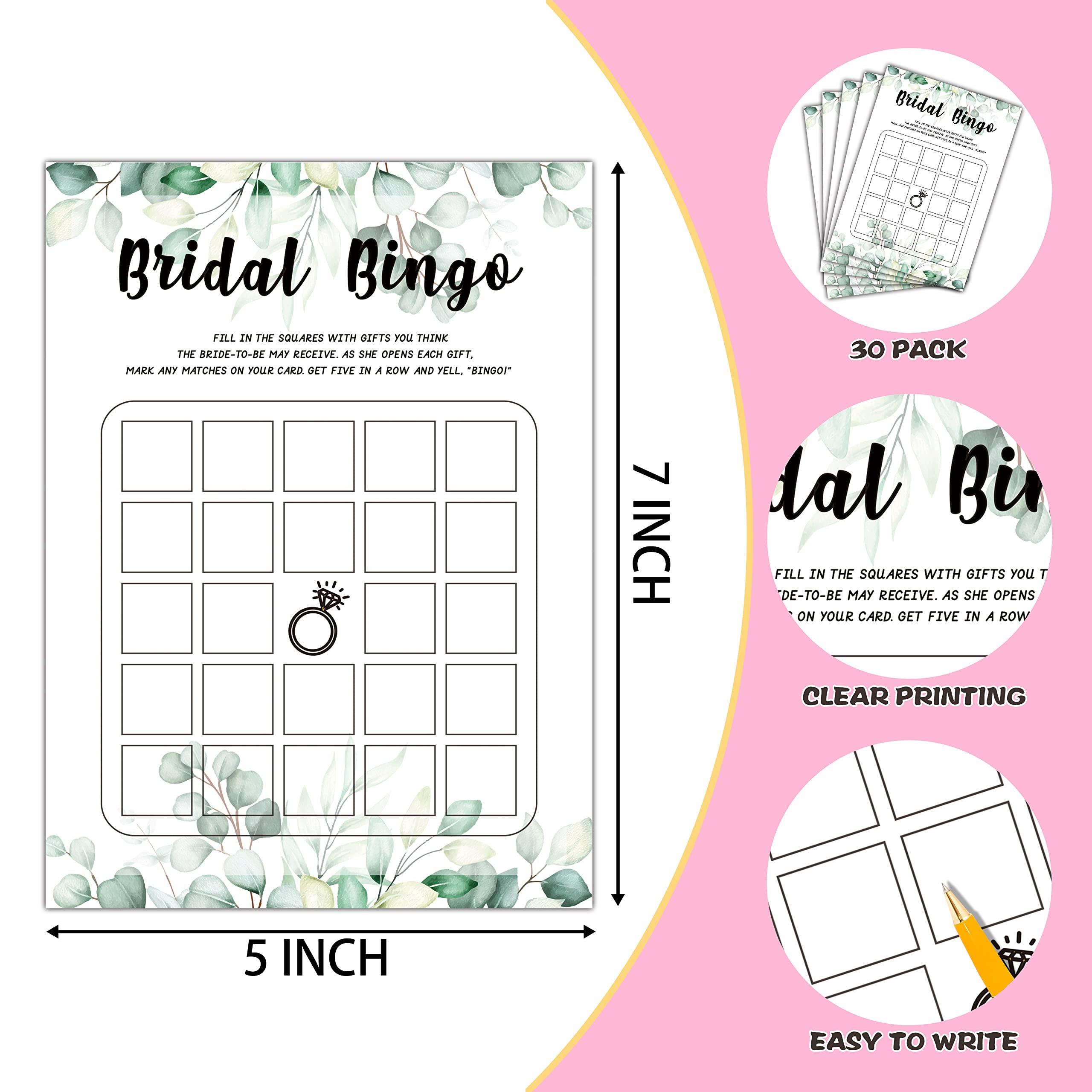 Gihyan Bridal Shower Game Set - He Said She Said Party Cards for Wedding - Greenery Wedding Party Favor Decor - Tropical Jungle Engagement/Bachelorette Party Games Supplies & Activities - 30 Game Cards(B01)