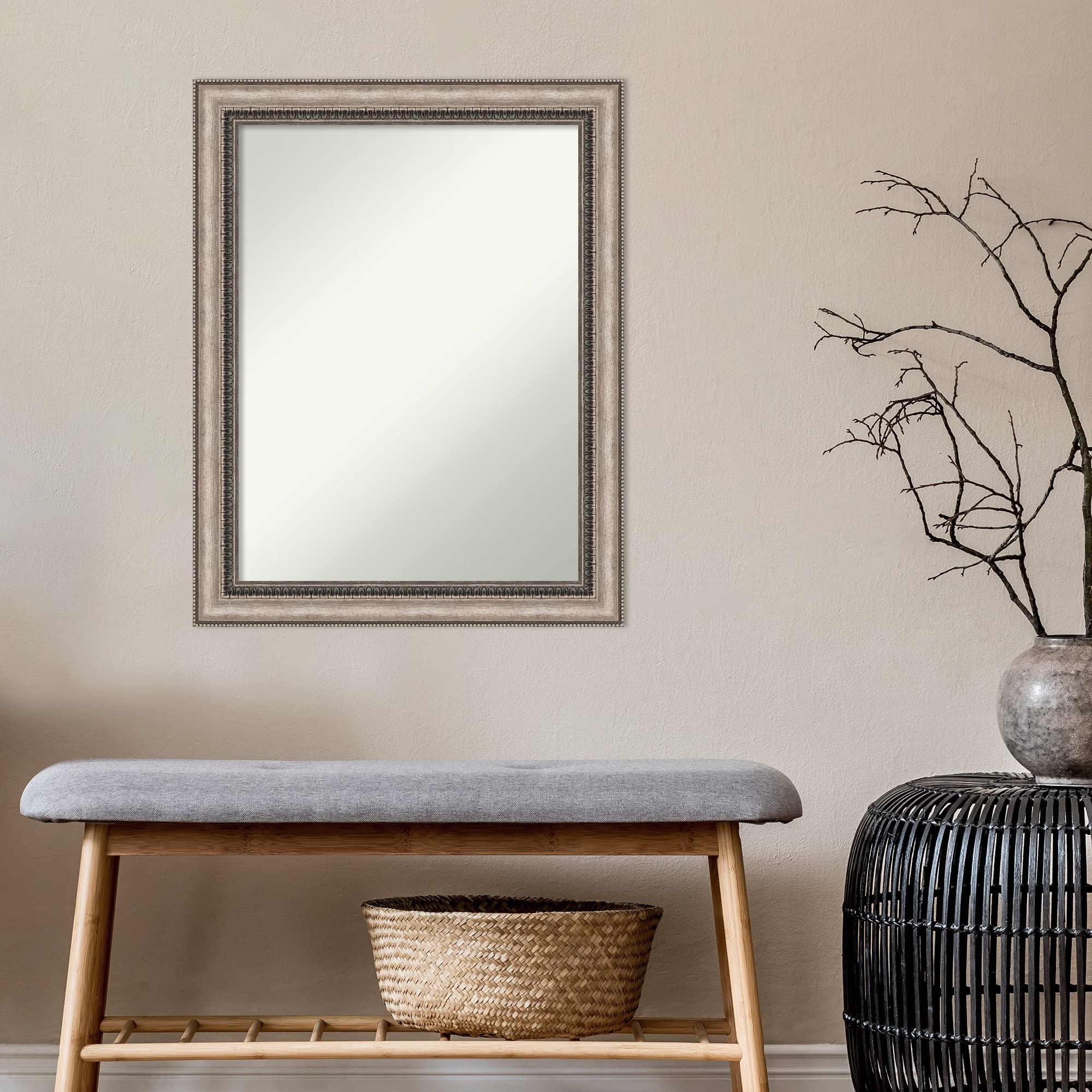 Amanti Art Amanti Art Bronze Bathroom Mirror for Over Sink, 29x23 Lined Bronze Rectangle Vanity Mirror, Medium Casual Frame, Hangs Horizonally and Vertically, Bathroom Wall Decor, Non-Beveled Edge from WI, USA
