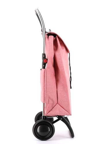 ROLSER ROLSER I-Max Tweed 2 Wheel Foldable Shopping Trolley - Coral