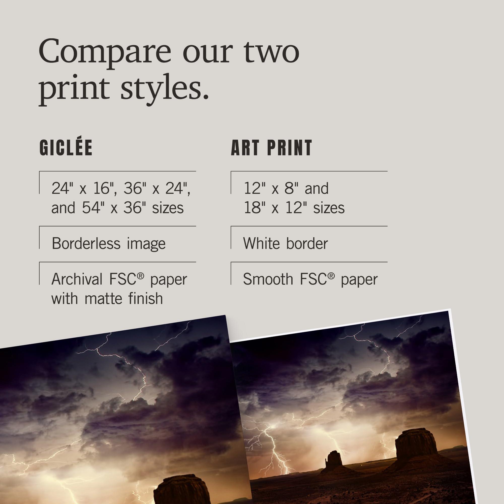 Lantern Press Lantern Press 36x54 Inch Giclee Art Print Wall Decor, Desert Storm, Lightning Strikes