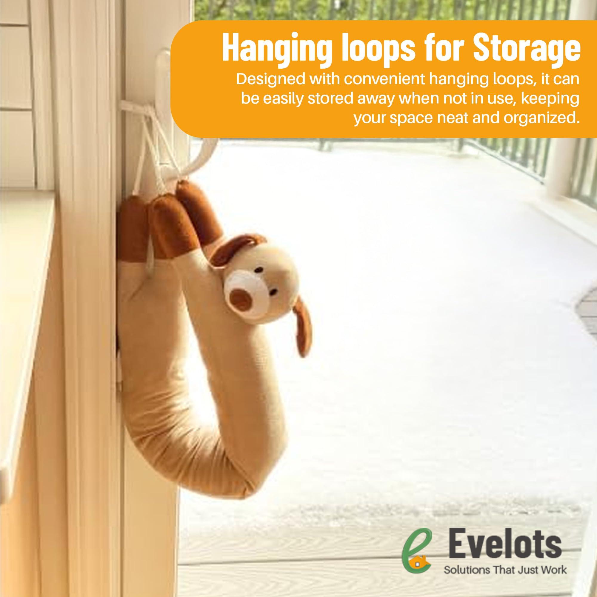 Evelots Evelots Under Door Dog Draft Stopper - Weighted - Keep Cold Air, Warm Air Out - Odor, Noise, Dust, Wind Blocker - Great for Window - Full 38 Inch Long - Heavy Duty Cute Puppy - Hanging Loops