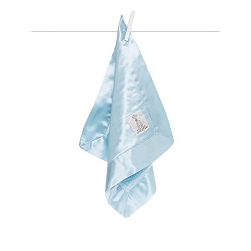 Little Giraffe Little Giraffe Chenille Satin Blanky 14" x 14", Blue