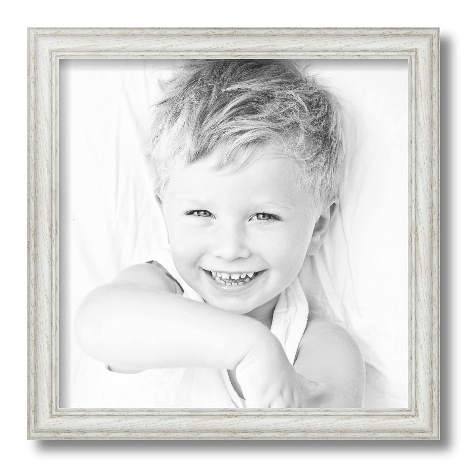 ArtToFrames ArtToFrames 14x14 Inch White Picture Frame, 4 - Pack, This 1.25 inch Custom Wood Poster Frame is White, Comes with Regular Glass (Frame_Pack_4_0151-59504-475-14x14)