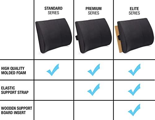 DMI DMI Lumbar Support Pillow for Chair to Assist with Back Support with Removable Washable Cover to Ease Lower Back Pain while Improving Posture, 14 x 13 x 5, Contoured Foam, Premium,Burgundy